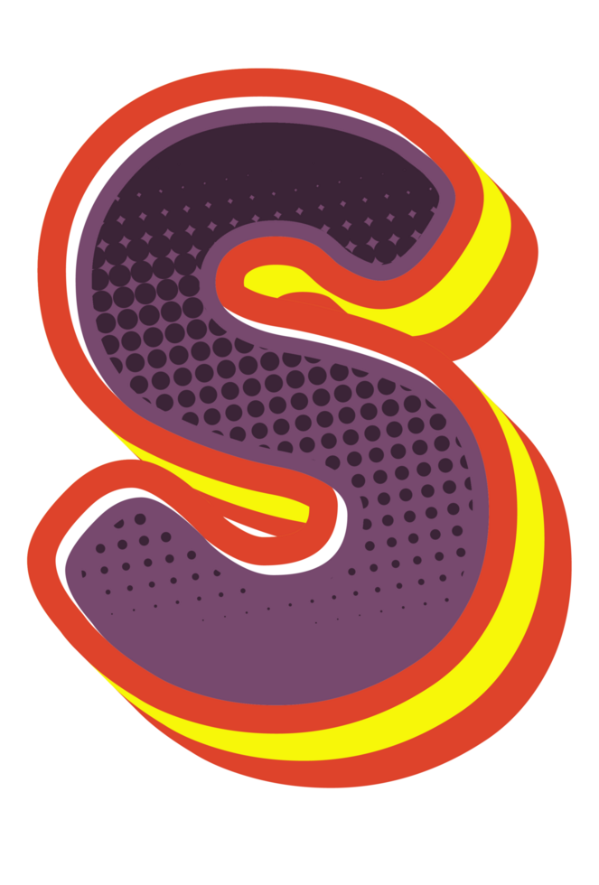 Comic Halftone Alphabet Letter and Number png