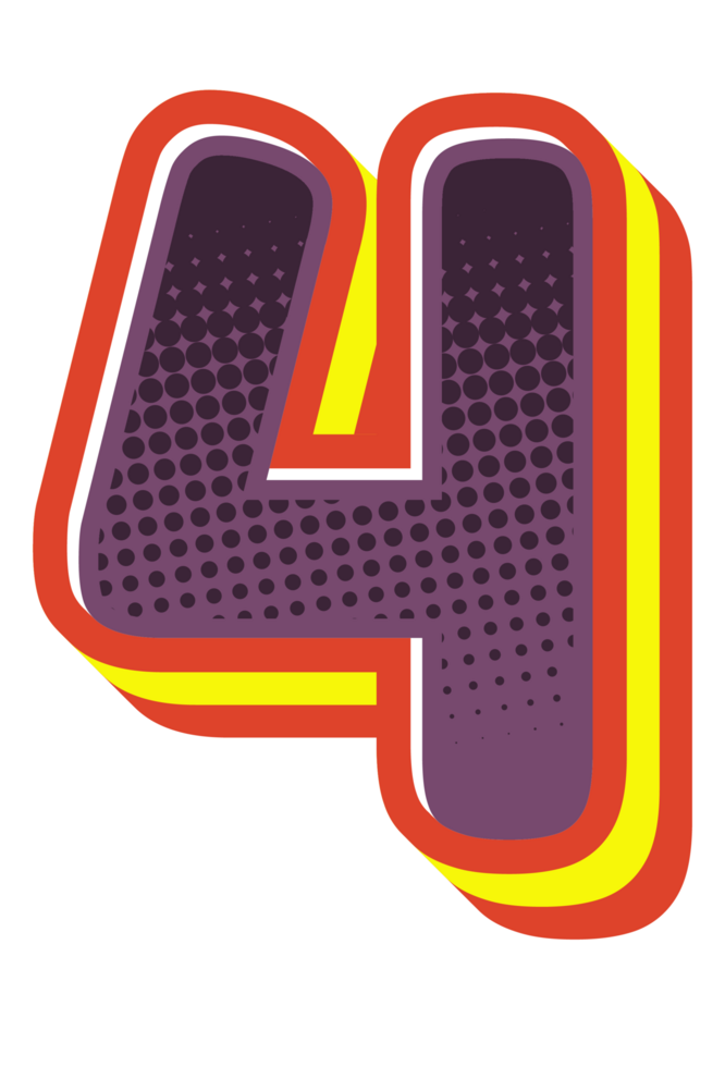 Comic Halftone Alphabet Letter and Number png