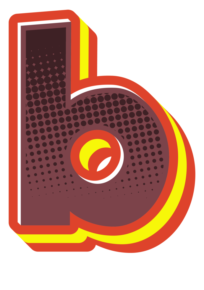 Comic Halftone Alphabet Letter and Number png