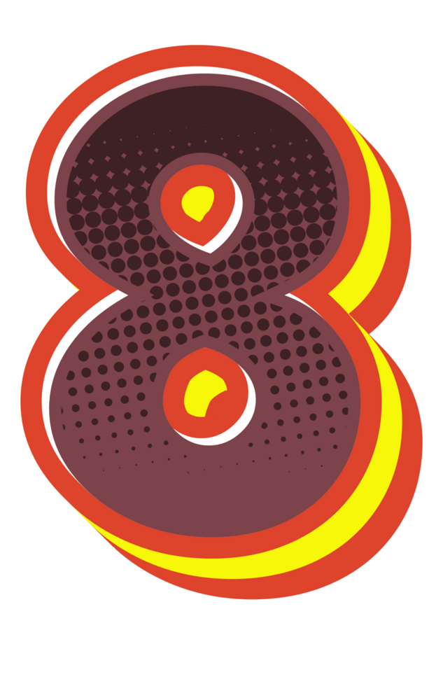 Comic Halftone Alphabet Letter and Number png