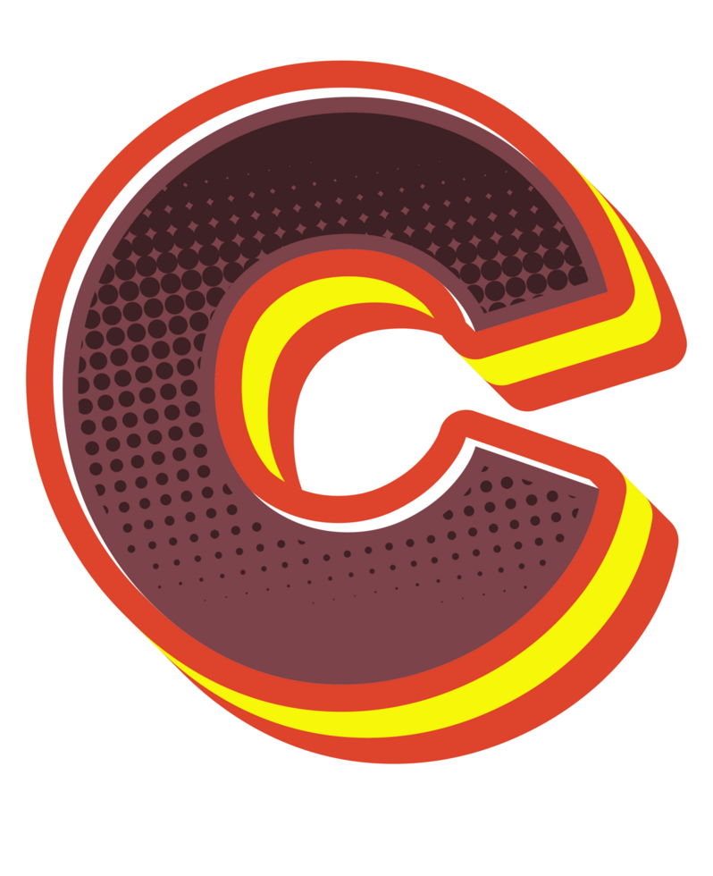 Comic Halftone Alphabet Letter and Number png
