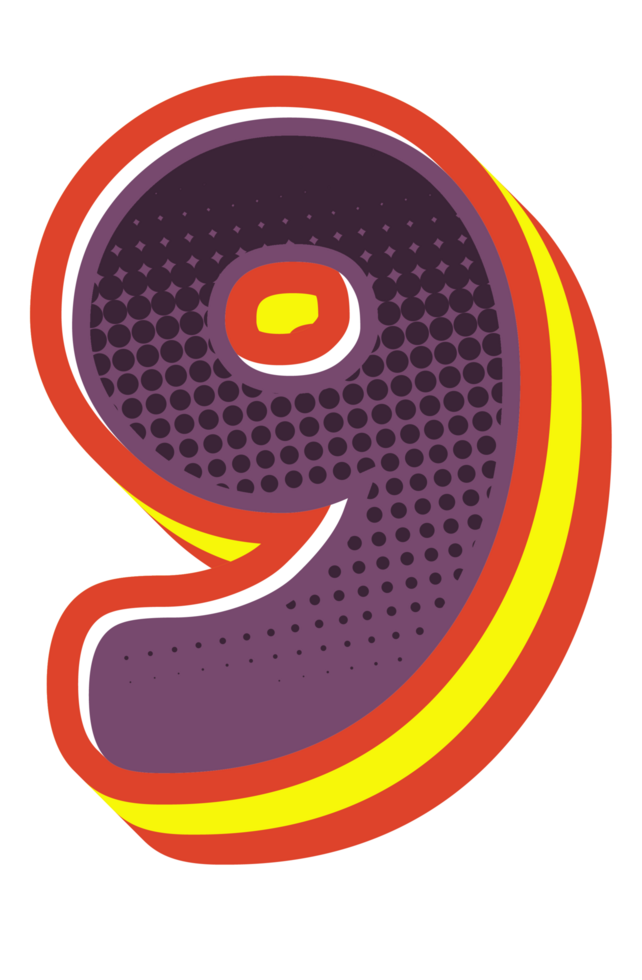 Comic Halftone Alphabet Letter and Number png