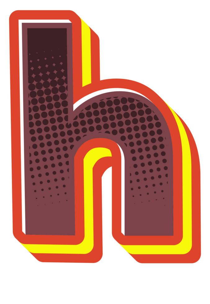 Comic Halftone Alphabet Letter and Number png