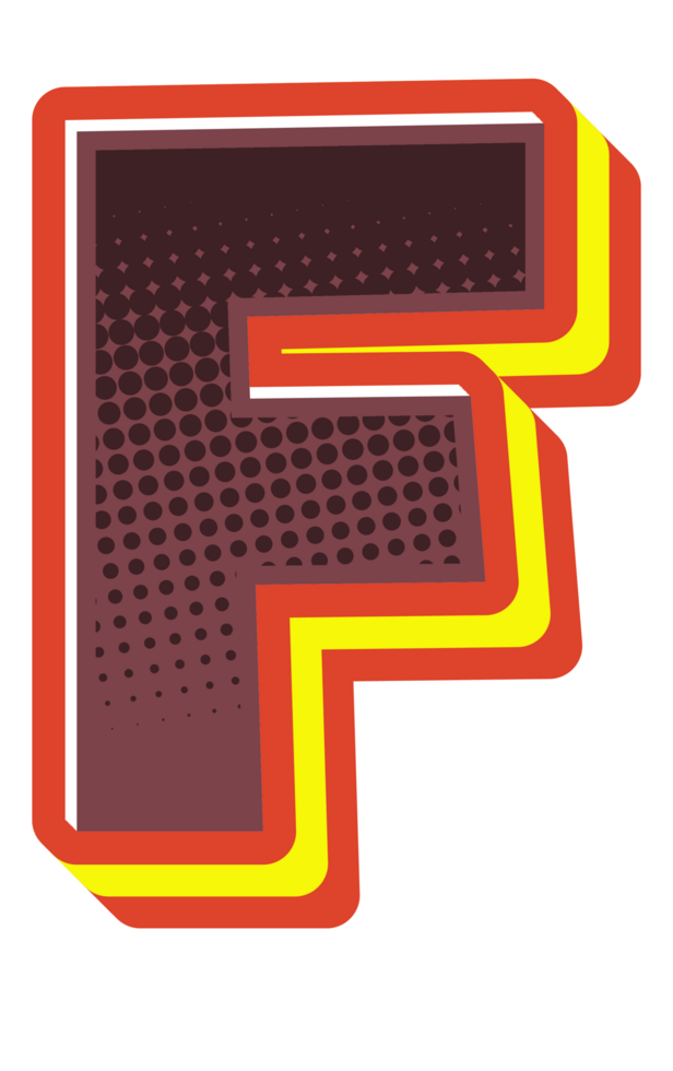 Comic Halftone Alphabet Letter and Number png