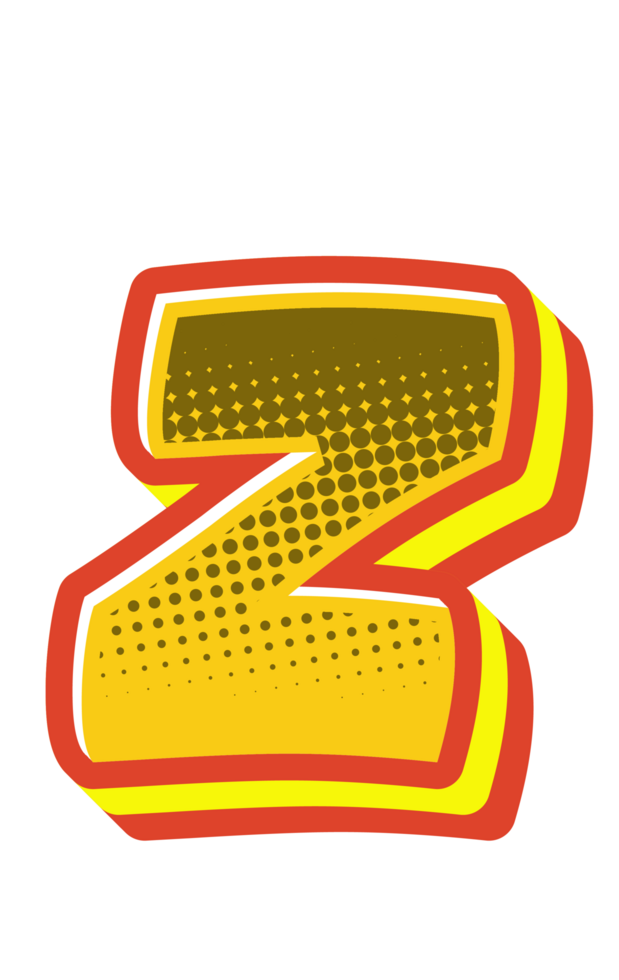 Comic Halftone Alphabet Letter and Number png