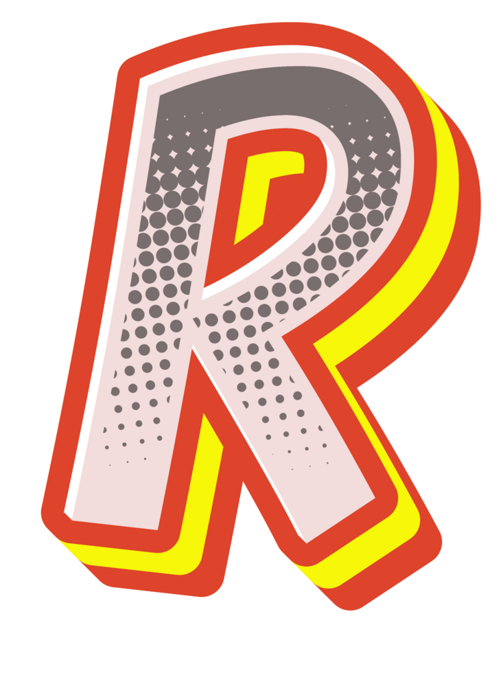 Comic Halftone Alphabet Letter and Number png