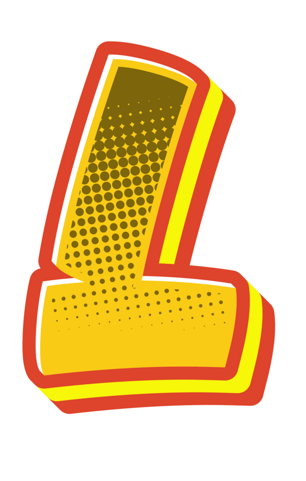 Comic Halftone Alphabet Letter and Number png
