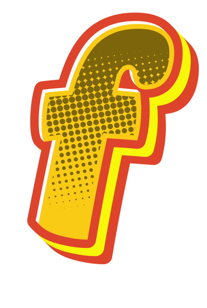Comic Halftone Alphabet Letter and Number png