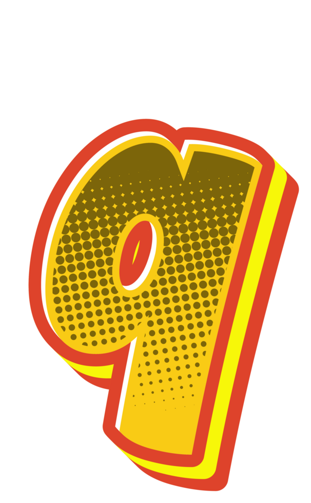 Comic Halftone Alphabet Letter and Number png