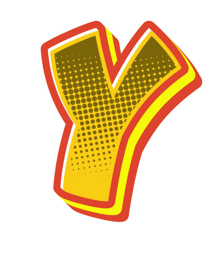 Comic Halftone Alphabet Letter and Number png