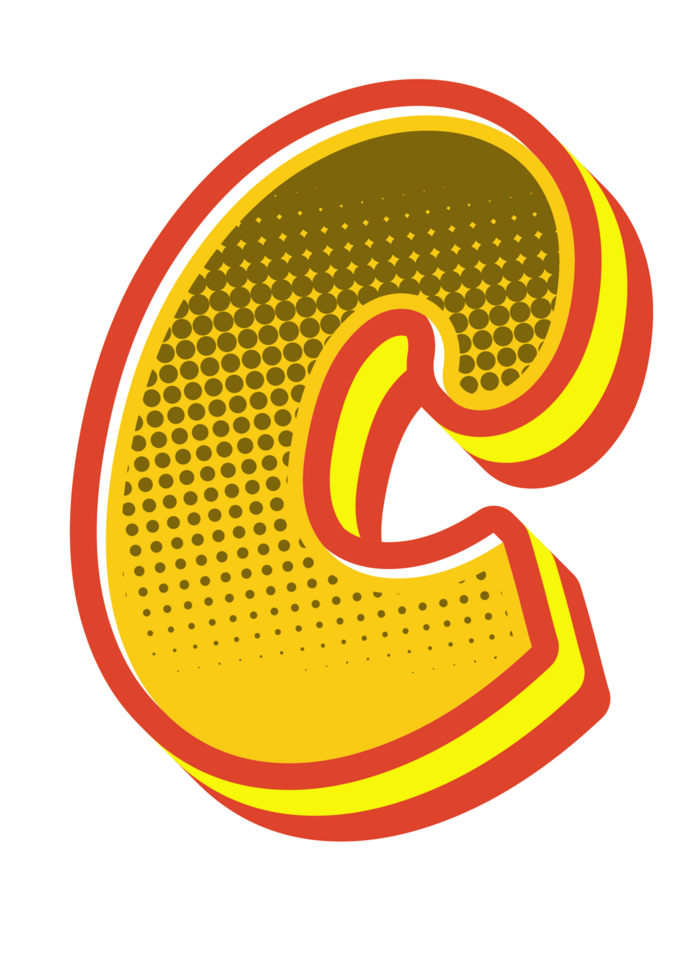 Comic Halftone Alphabet Letter and Number png