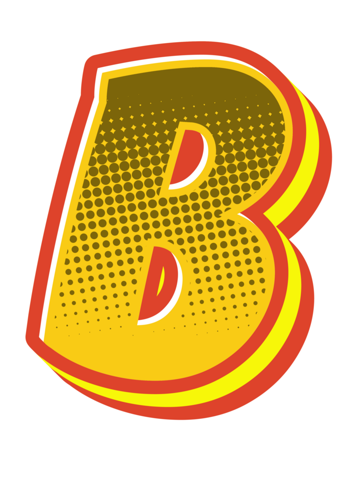 Comic Halftone Alphabet Letter and Number png