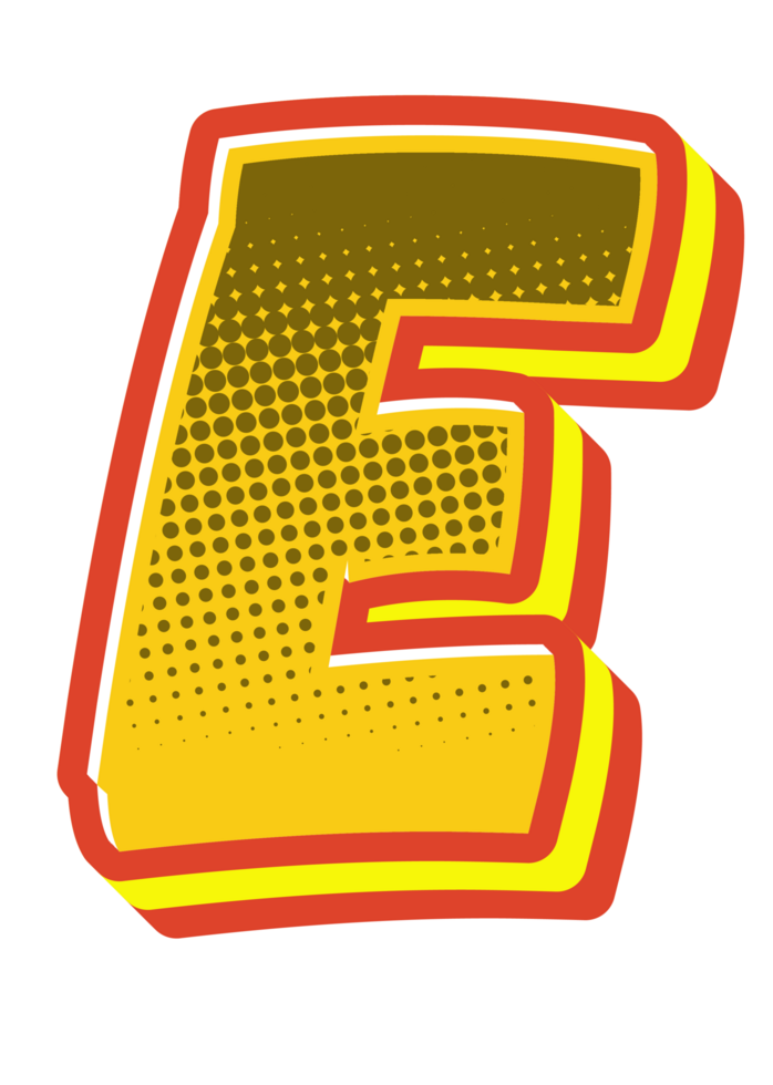Comic Halftone Alphabet Letter and Number png