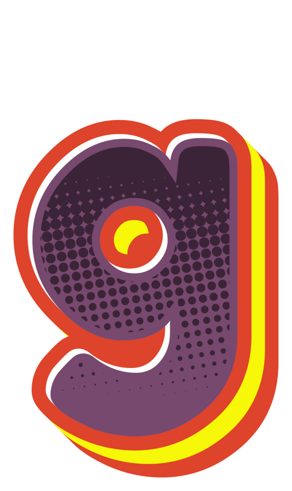 Comic Halftone Alphabet Letter and Number png