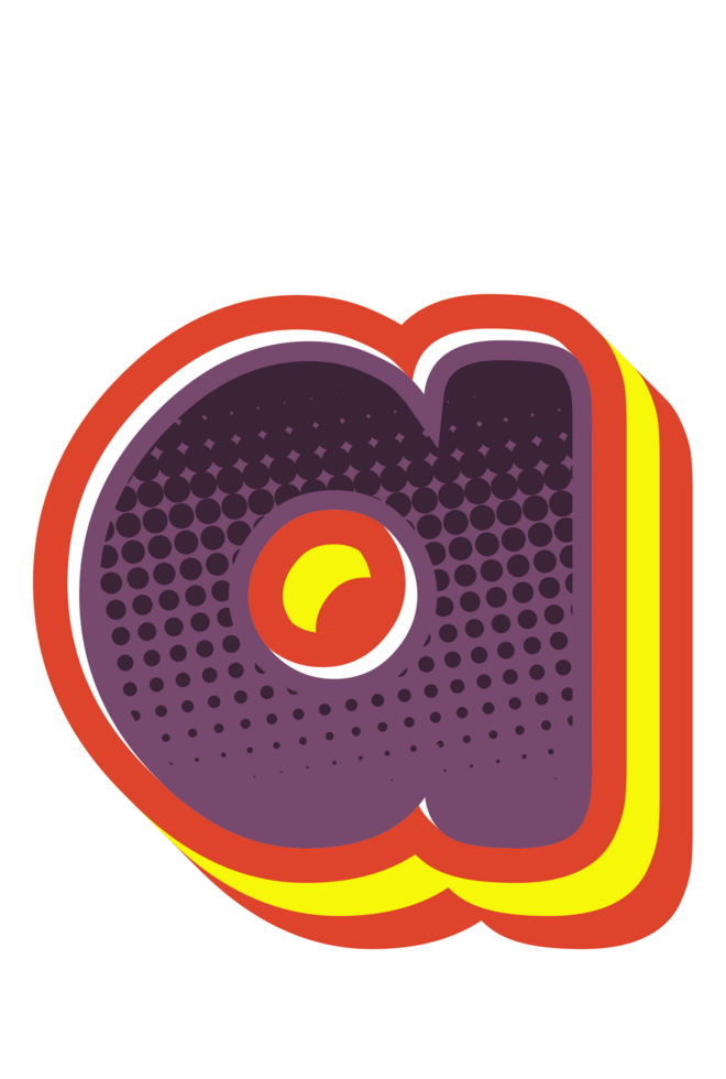 Comic Halftone Alphabet Letter and Number png
