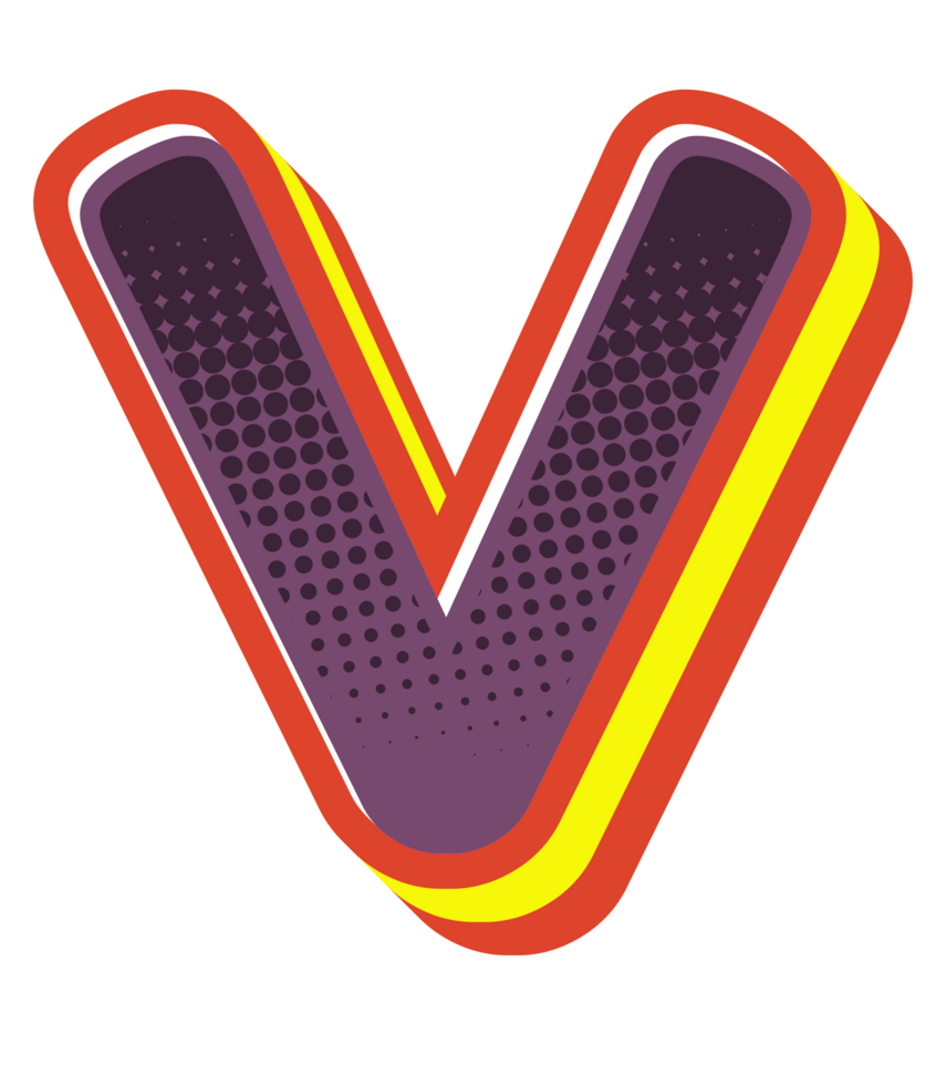 Comic Halftone Alphabet Letter and Number png