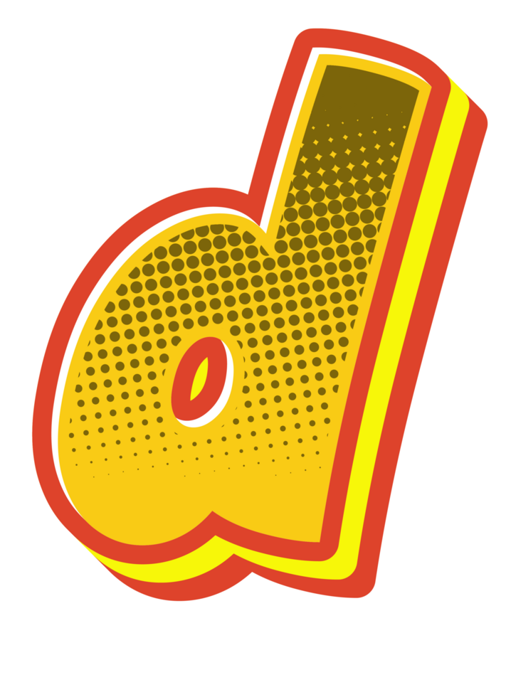 Comic Halftone Alphabet Letter and Number png