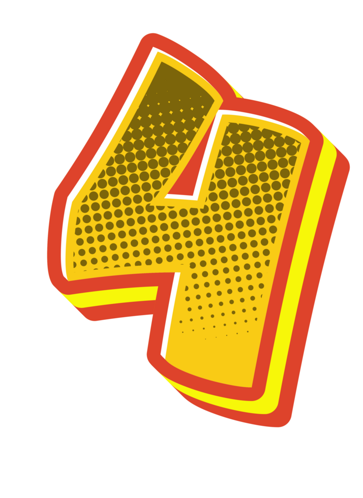 Comic Halftone Alphabet Letter and Number png