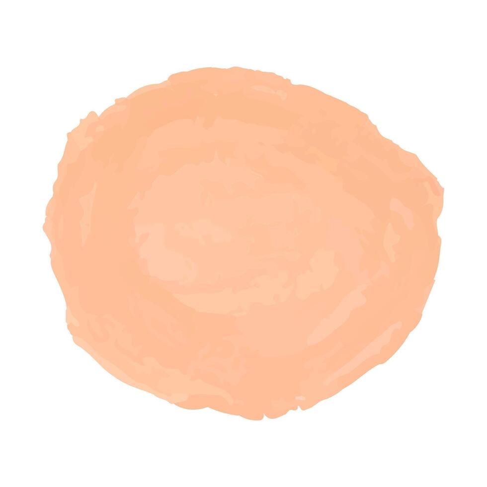 Peach watercolor water splash on a transparent background.Peachy Ink paint brush stain. illustration EPS 10 vector