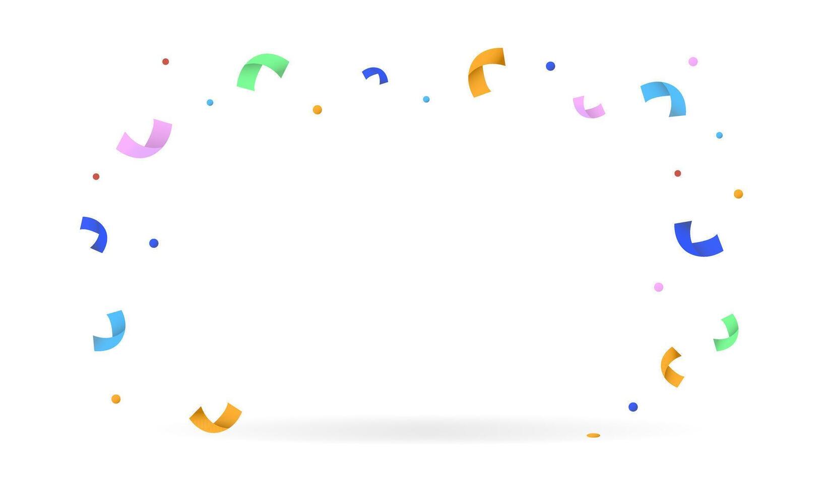 Colorful confetti with shadow isolated on transparent background.Falling abstract decoration template for birthday celebrate, anniversary or Christmas, New Year party. illustration EPS 10 vector