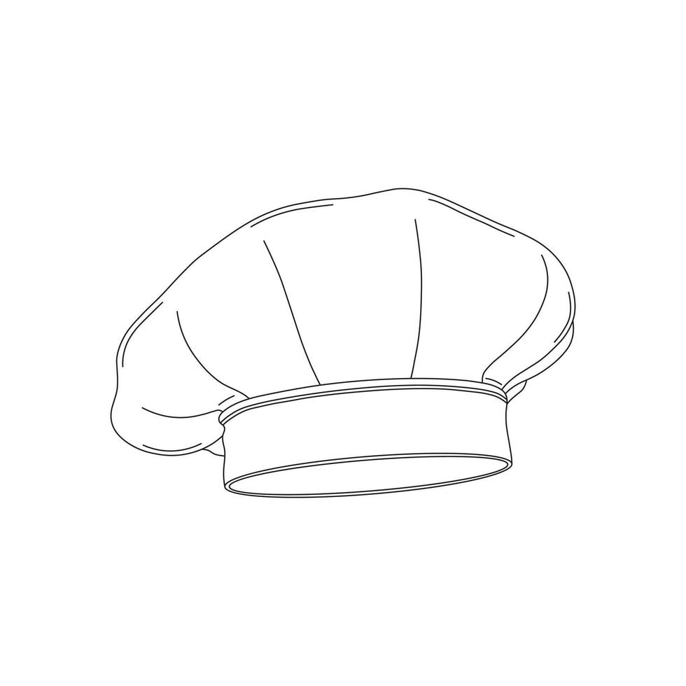 Hand drawn cartoon illustration chef cap icon Isolated on White vector