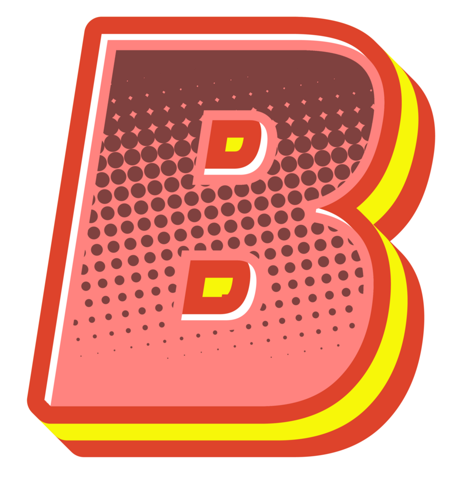 Comic Halftone Alphabet Letter and Number png
