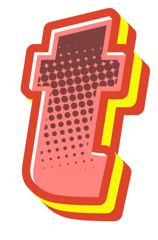 Comic Halftone Alphabet Letter and Number png