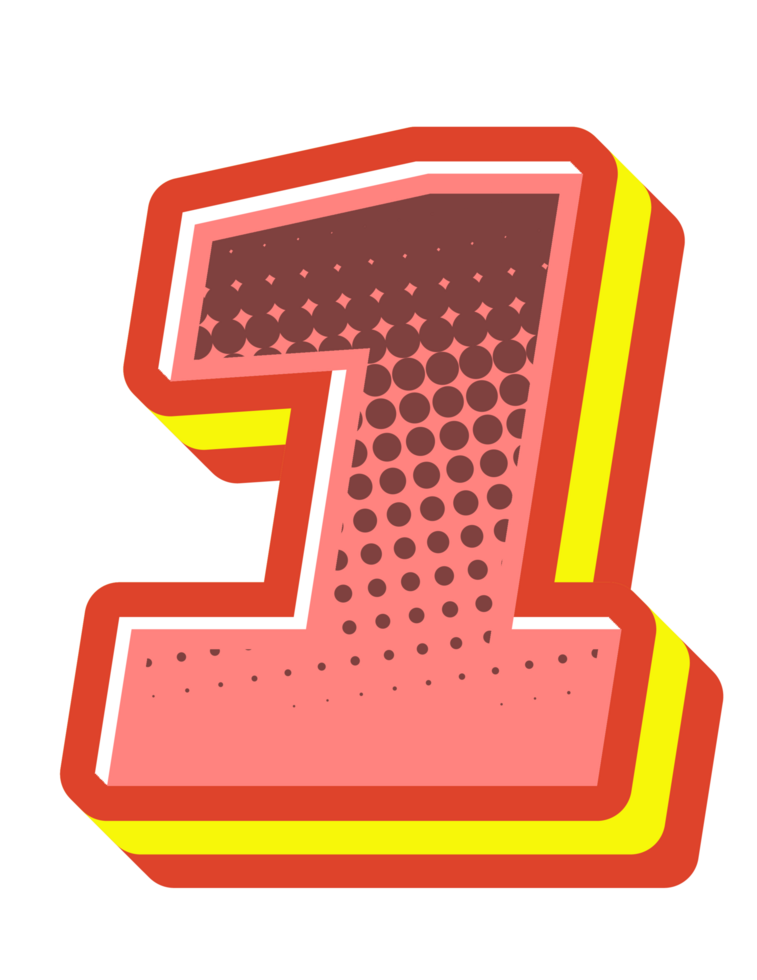 Comic Halftone Alphabet Letter and Number png