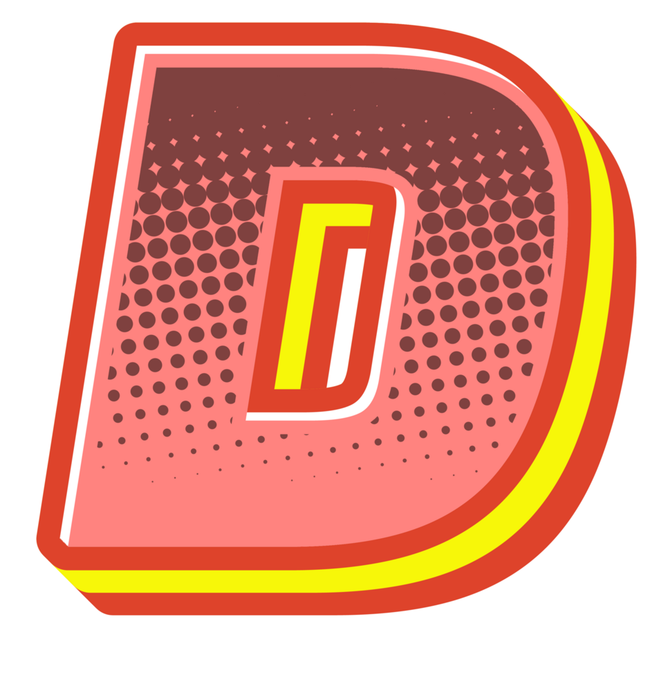 Comic Halftone Alphabet Letter and Number png