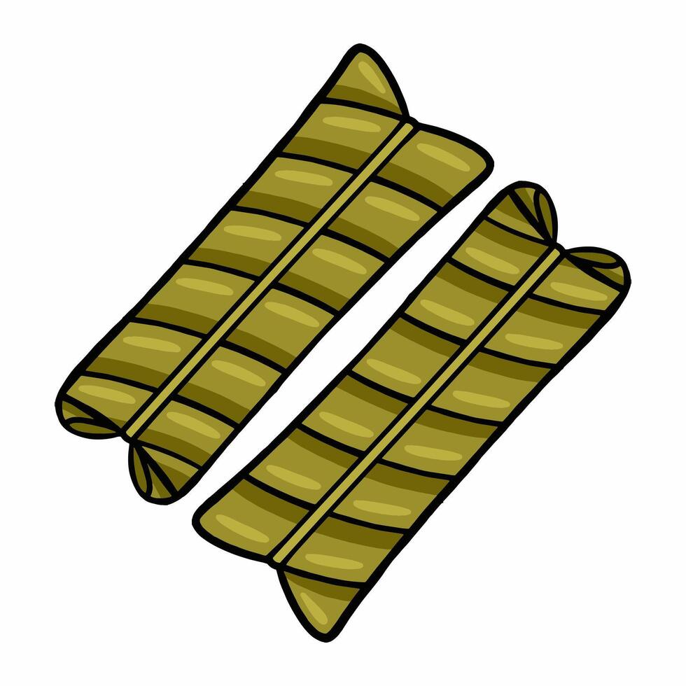 lepet snack from indonesia vector