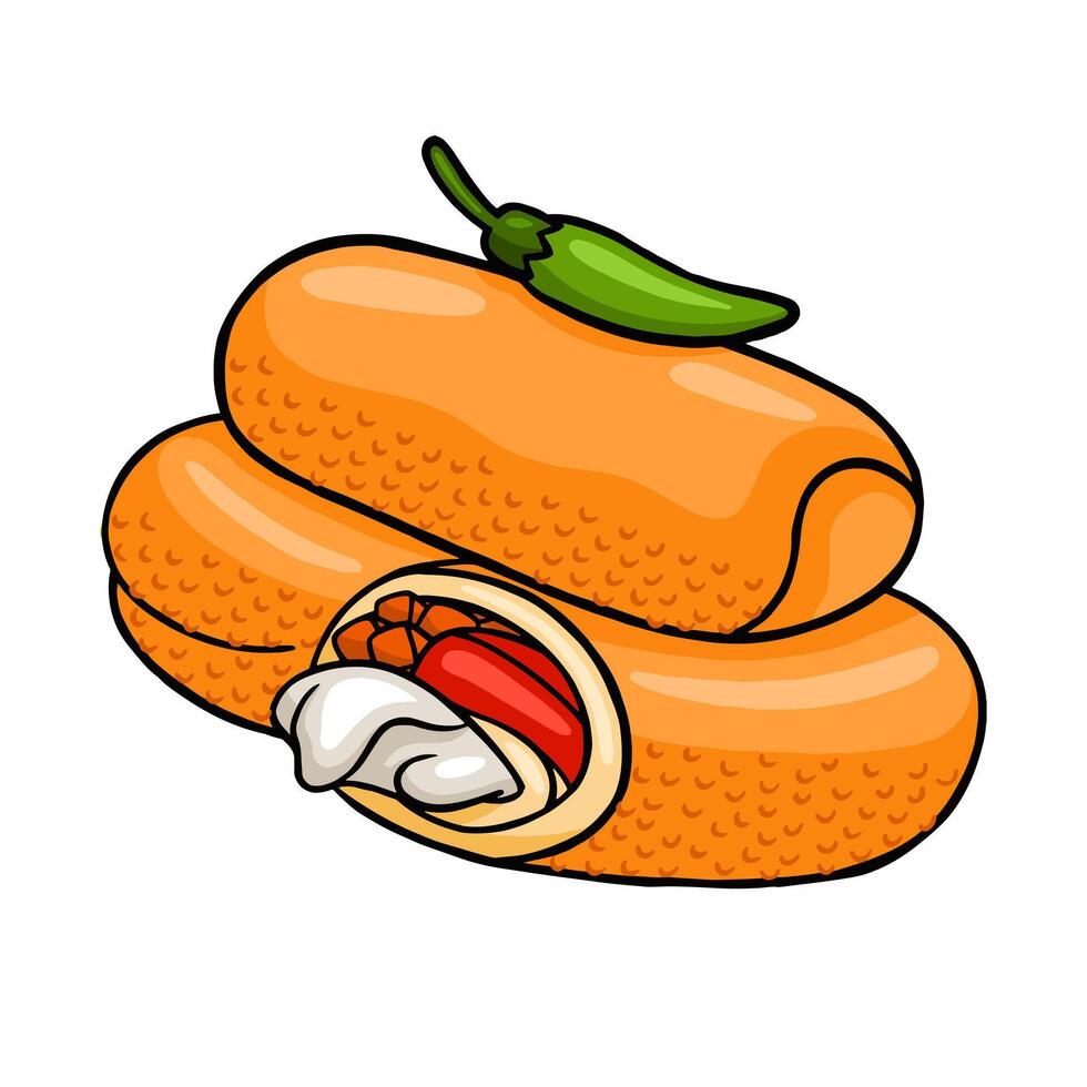 risoles bocadillo desde Indonesia ilustración vector