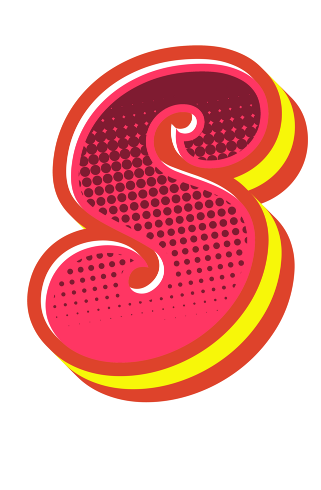 Comic Halftone Alphabet Letter and Number png