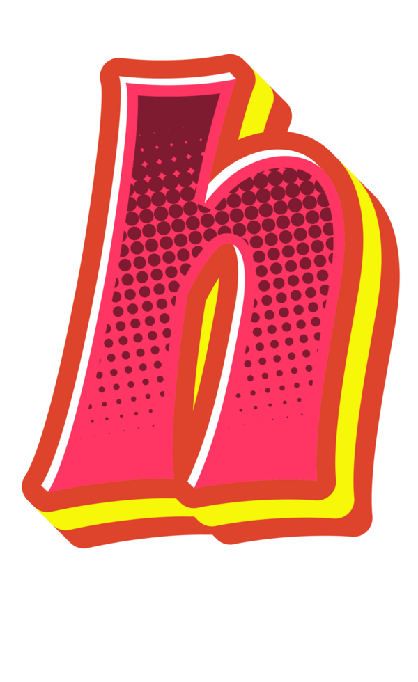 Comic Halftone Alphabet Letter and Number png