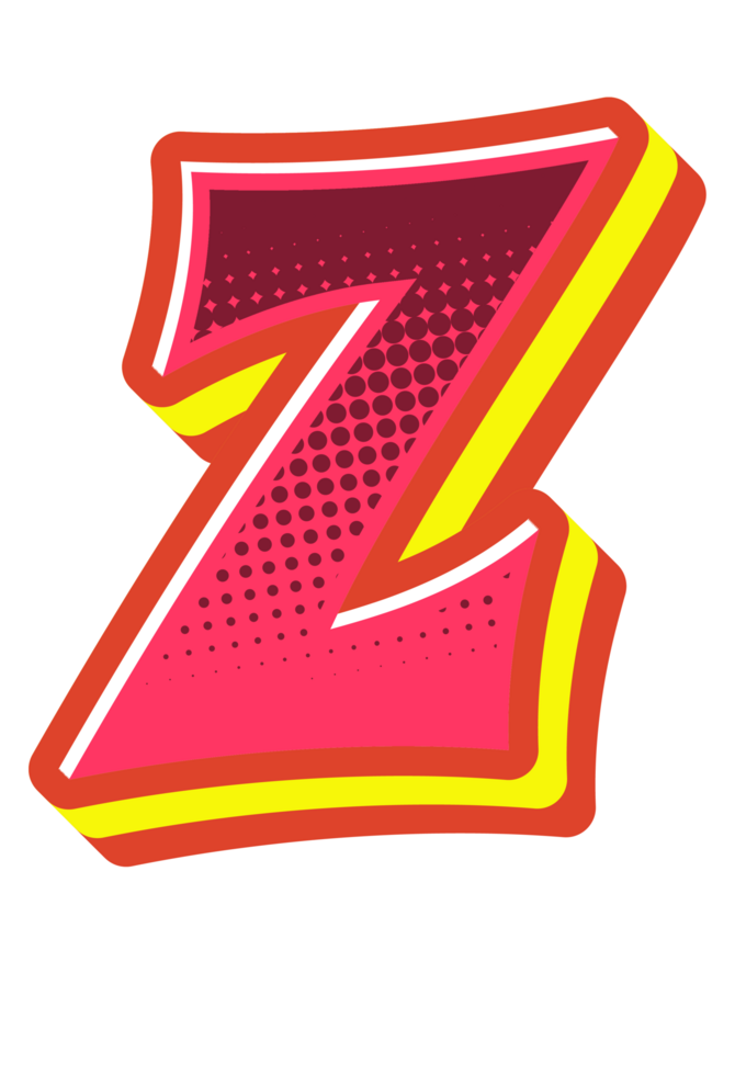 Comic Halftone Alphabet Letter and Number png