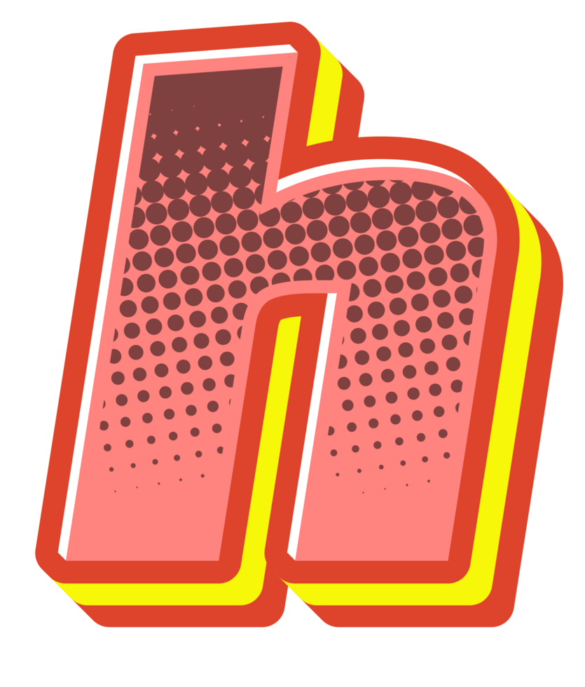 Comic Halftone Alphabet Letter and Number png