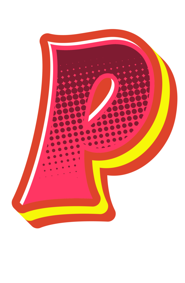 Comic Halftone Alphabet Letter and Number png