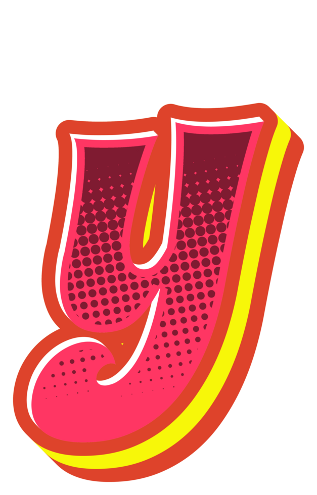Comic Halftone Alphabet Letter and Number png