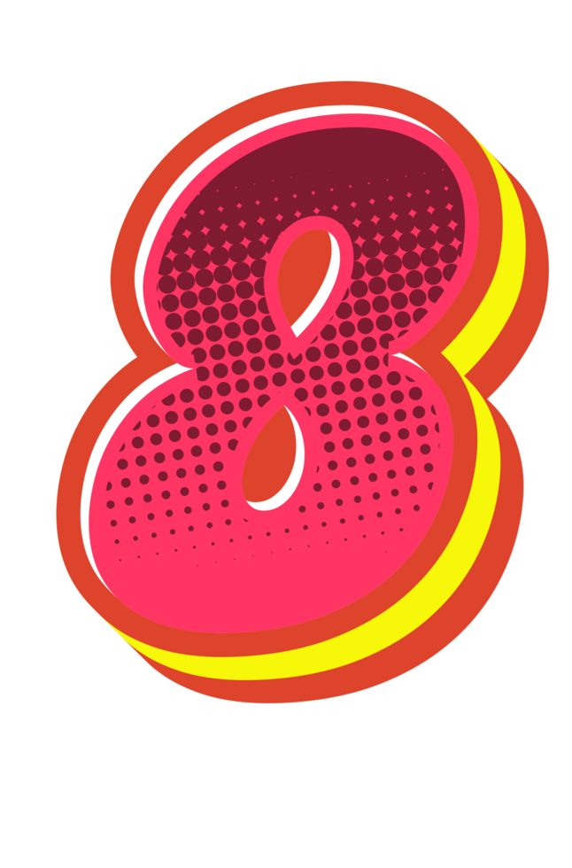 Comic Halftone Alphabet Letter and Number png