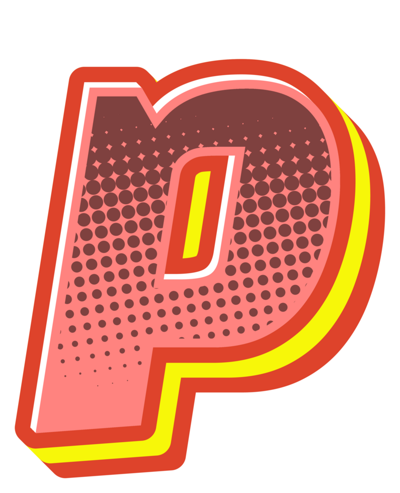 Comic Halftone Alphabet Letter and Number png