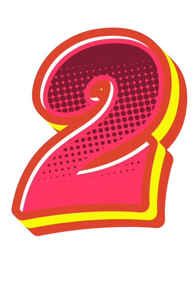 Comic Halftone Alphabet Letter and Number png