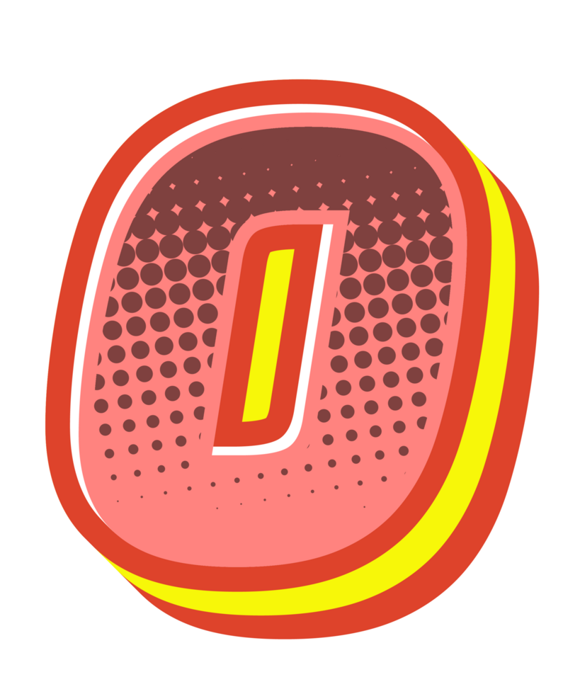 Comic Halftone Alphabet Letter and Number png
