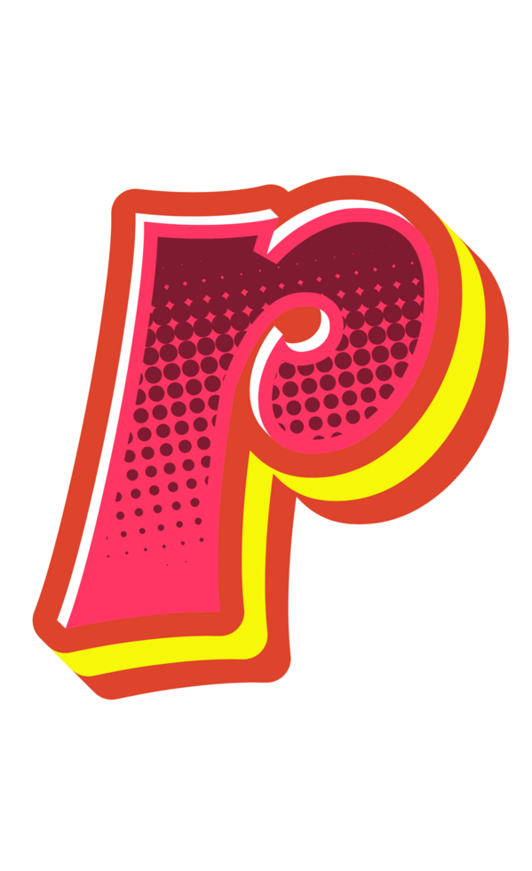 Comic Halftone Alphabet Letter and Number png