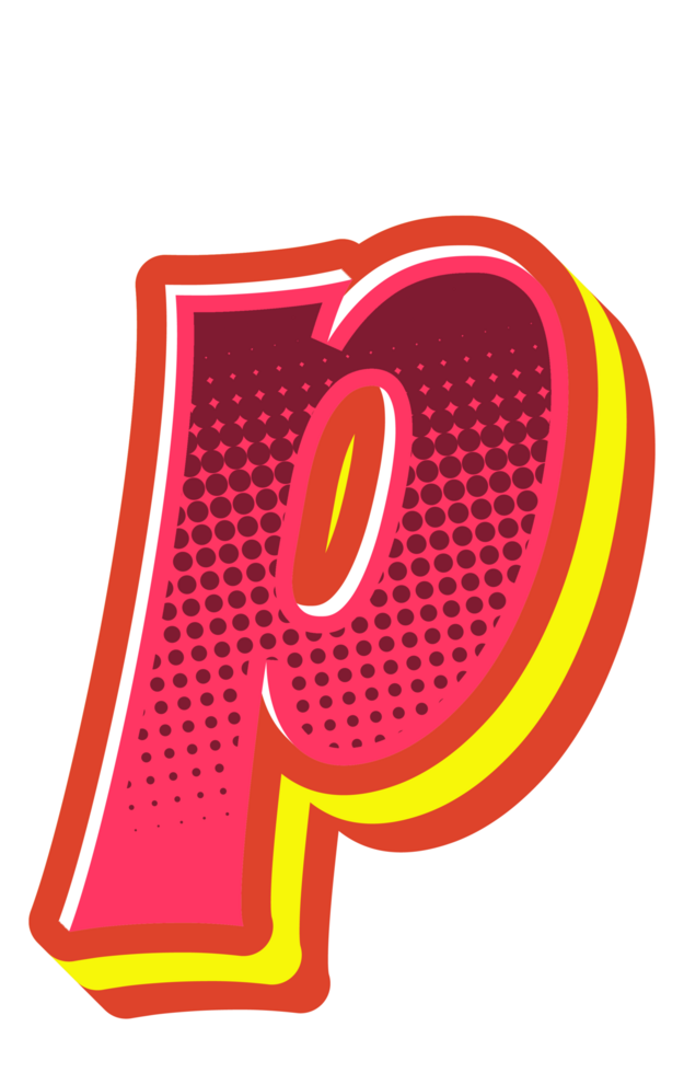 Comic Halftone Alphabet Letter and Number png
