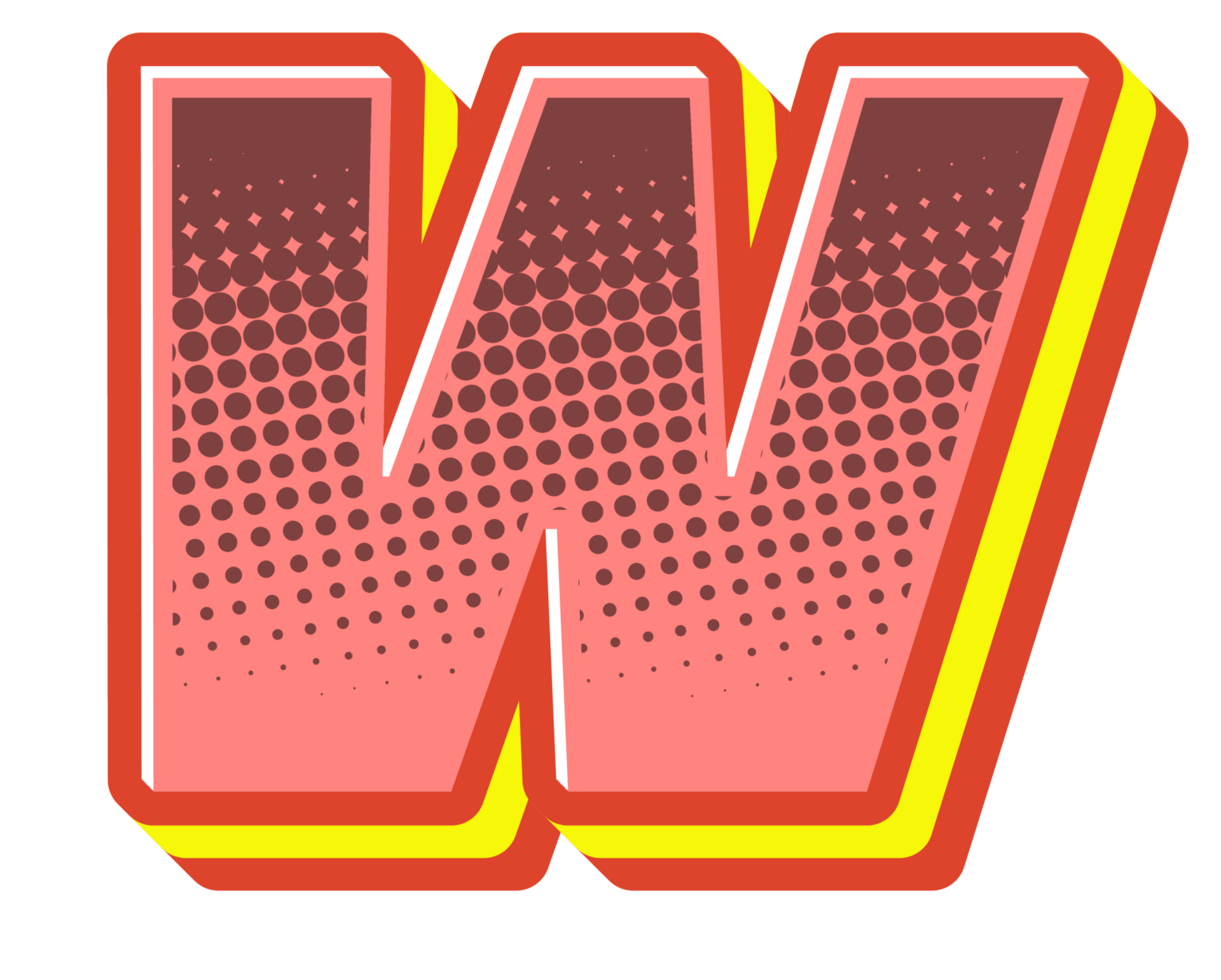 Comic Halftone Alphabet Letter and Number png