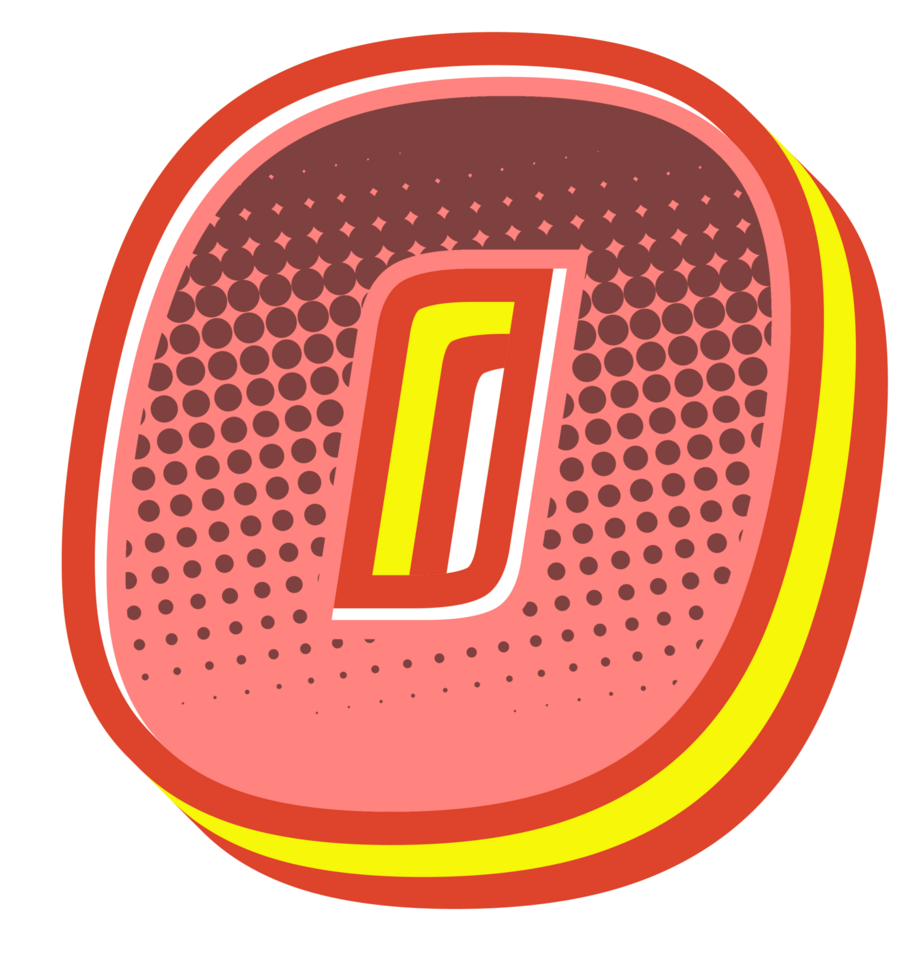 Comic Halftone Alphabet Letter and Number png