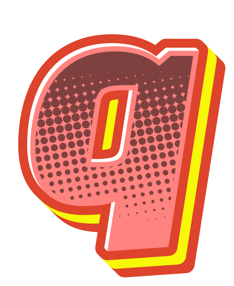 Comic Halftone Alphabet Letter and Number png