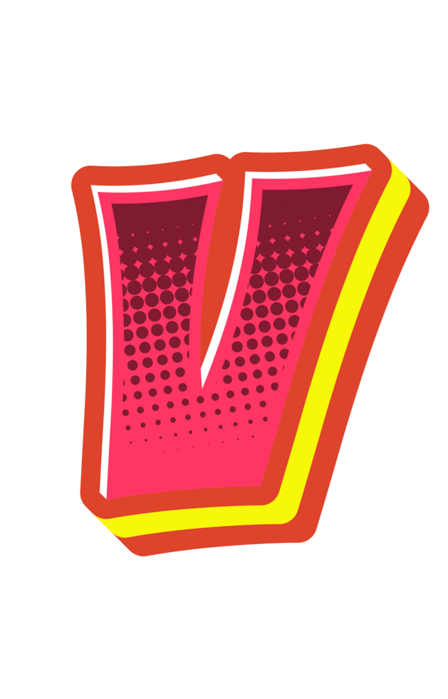 Comic Halftone Alphabet Letter and Number png