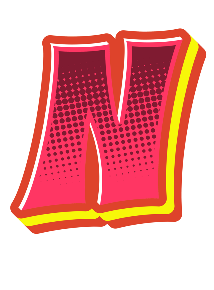 Comic Halftone Alphabet Letter and Number png
