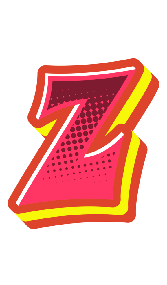 Comic Halftone Alphabet Letter and Number png