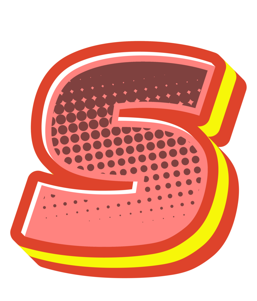 Comic Halftone Alphabet Letter and Number png